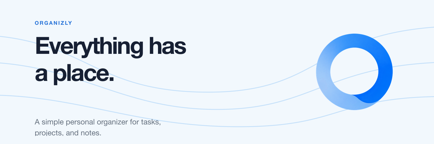 Organizly social header reading Everything has a place